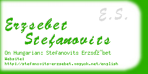 erzsebet stefanovits business card